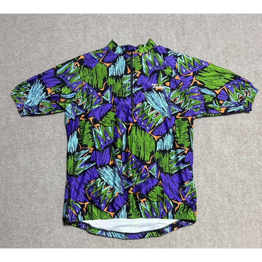 Vintage Tinley Cycling Jersey‎ Mens XL 90s Retro Graphic Shirt Colorful Zip